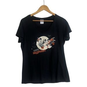 Disney Black and Orange Halloween Women's Tee